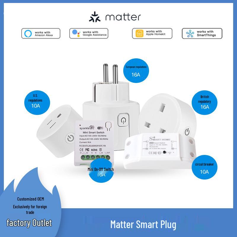 Matter Smart Plug: 16A Circuit Breaker with HomeKit, Alexa, and Google Compatibility (US, EU, UK Standards) MINI Circuit Breaker
Matter Smart Plug: 16A Circuit Breaker with HomeKit, Alexa, and Google Compatibility (US, EU, UK Standards) MINI Circuit Breaker