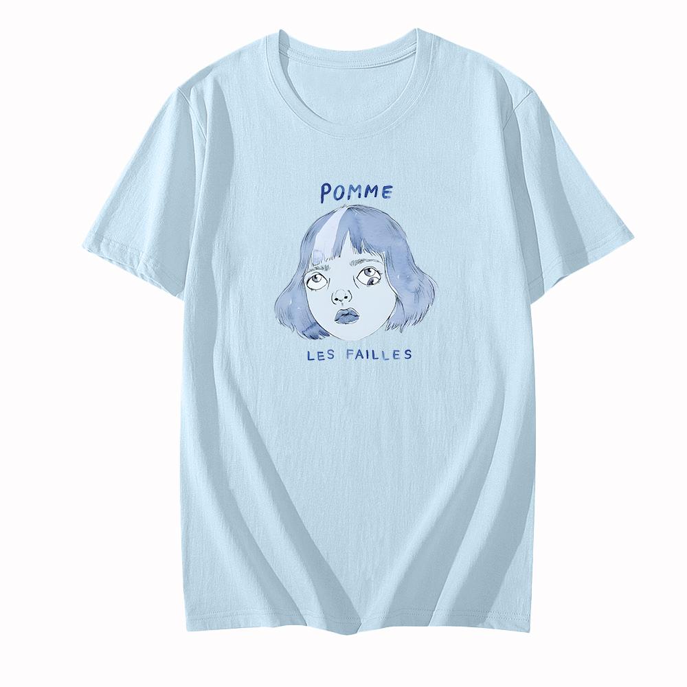Claire Pommet Pomme T-Shirt Les Failles Cartoon Print Casual Round Neck Clothing 100%cotton Short Sleeve Women/men Clothing XXL світло-синій колір
Claire Pommet Pomme T-Shirt Les Failles Cartoon Print Casual Round Neck Clothing 100%cotton Short Sleeve Women/men Clothing XXL світло-синій колір