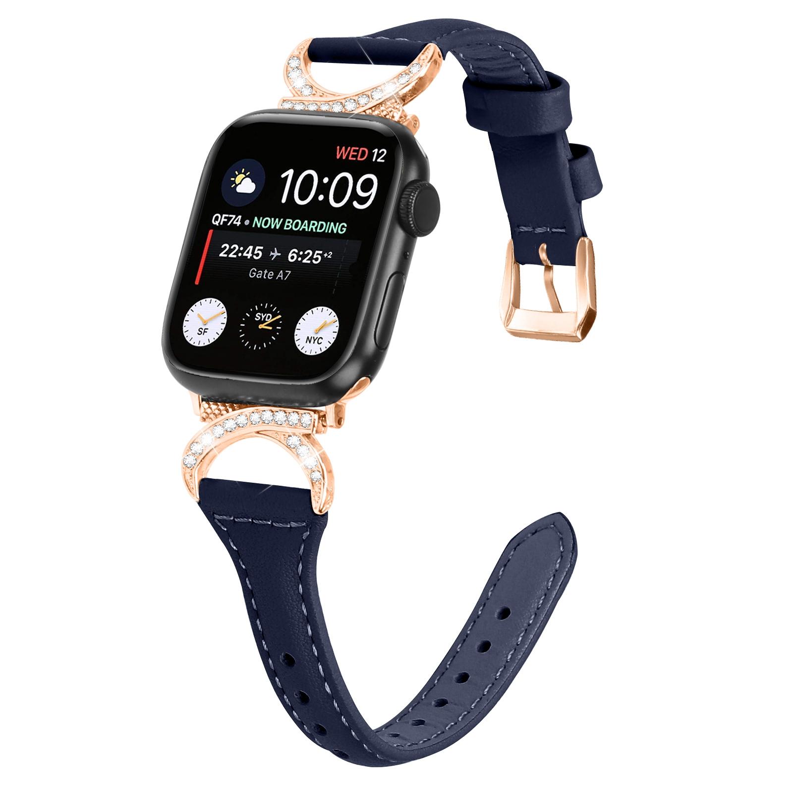 Genuine Cowhide Band for Apple Watch Series 10 42mm/9 8 7 41mm/SE (2023) SE (2022) SE 6 5 4 40mm/3 2 1 38mm Rhinestone Strap with Rose Gold Buckle Brown
Genuine Cowhide Band for Apple Watch Series 10 42mm/9 8 7 41mm/SE (2023) SE (2022) SE 6 5 4 40mm/3 2 1 38mm Rhinestone Strap with Rose Gold Buckle Brown