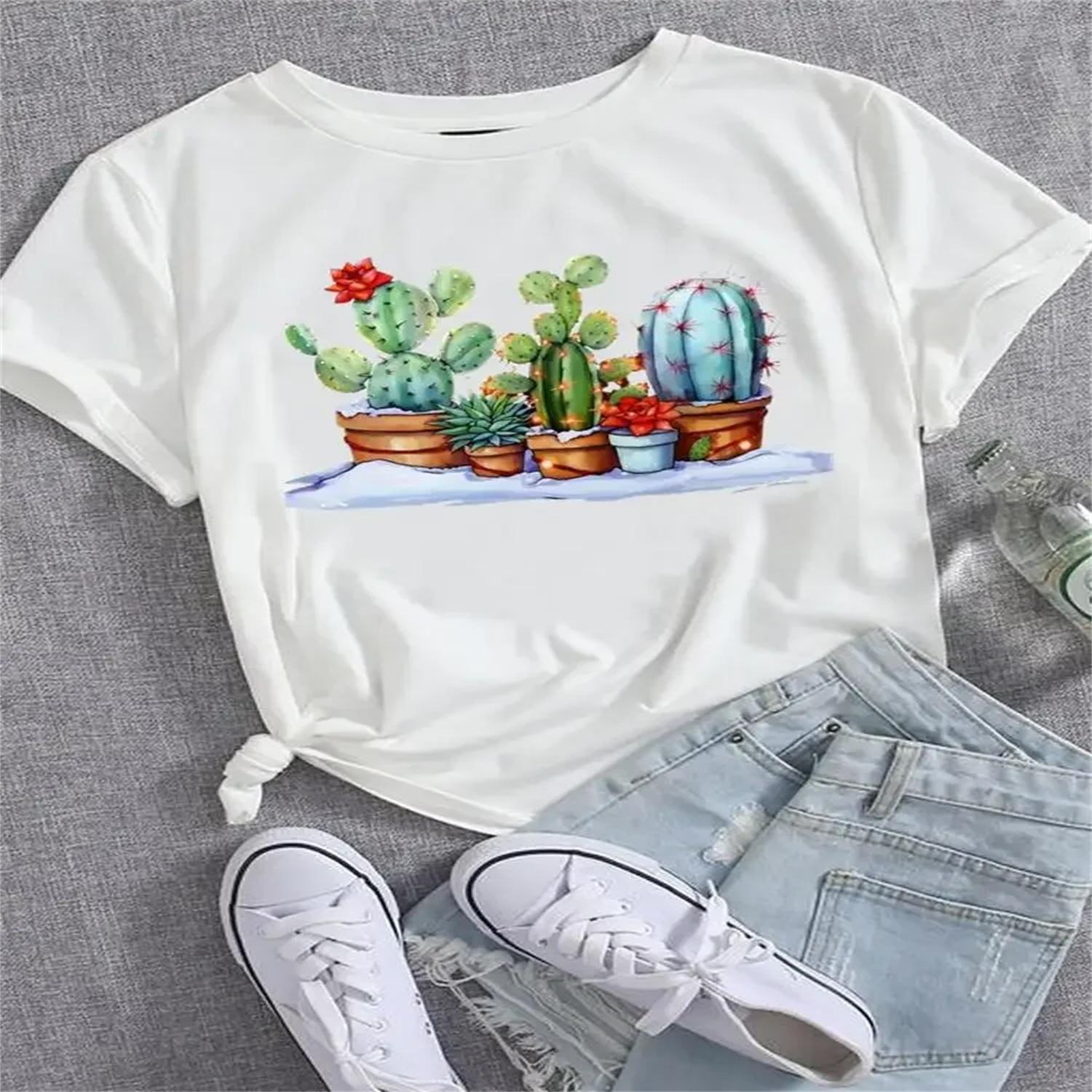 Casual Tee O-neck Women Graphic T-shirts Cactus Trend Plant Trend Clothing T Fashion Short Sleeve Printed Female Clothes XXXXXL білий
Casual Tee O-neck Women Graphic T-shirts Cactus Trend Plant Trend Clothing T Fashion Short Sleeve Printed Female Clothes XXXXXL білий