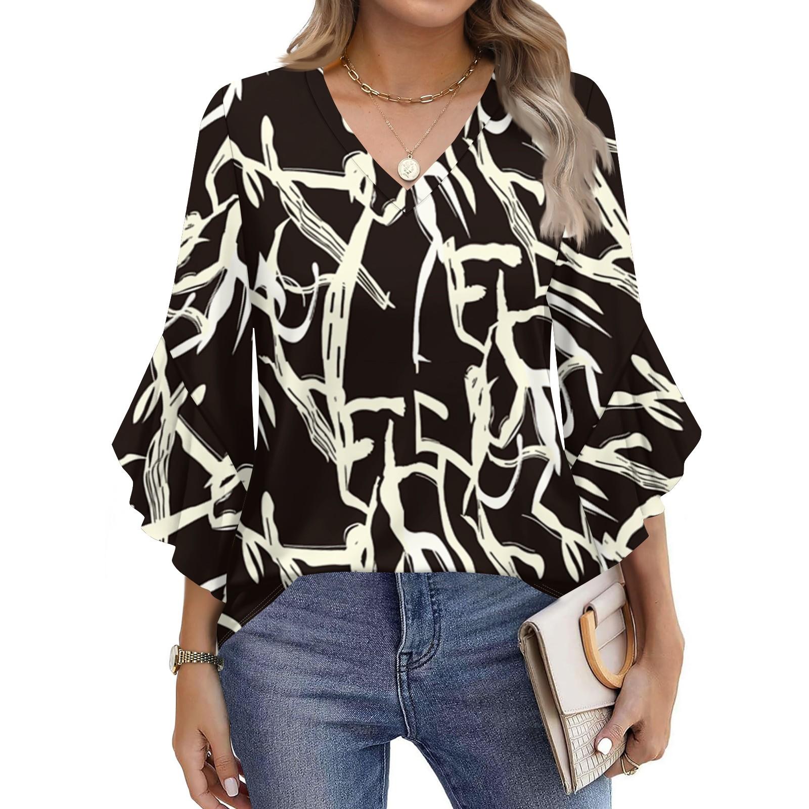 Blouses For Women Dressy Casual 3/4 Length Sleeve Womens Tops V Neck Tshirts Shirts With Flared Sleeve M
Blouses For Women Dressy Casual 3/4 Length Sleeve Womens Tops V Neck Tshirts Shirts With Flared Sleeve M