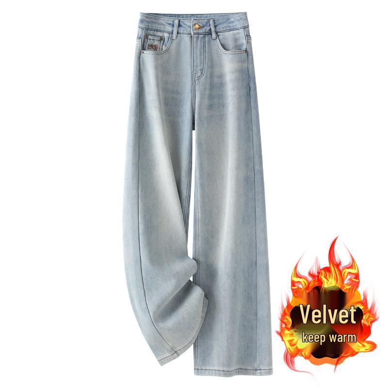 2024 Women s Fleece-Lined Wide Leg Jeans: Light Color, Thick, Floor-Length, for Autumn/Winter 3XL
2024 Women s Fleece-Lined Wide Leg Jeans: Light Color, Thick, Floor-Length, for Autumn/Winter 3XL