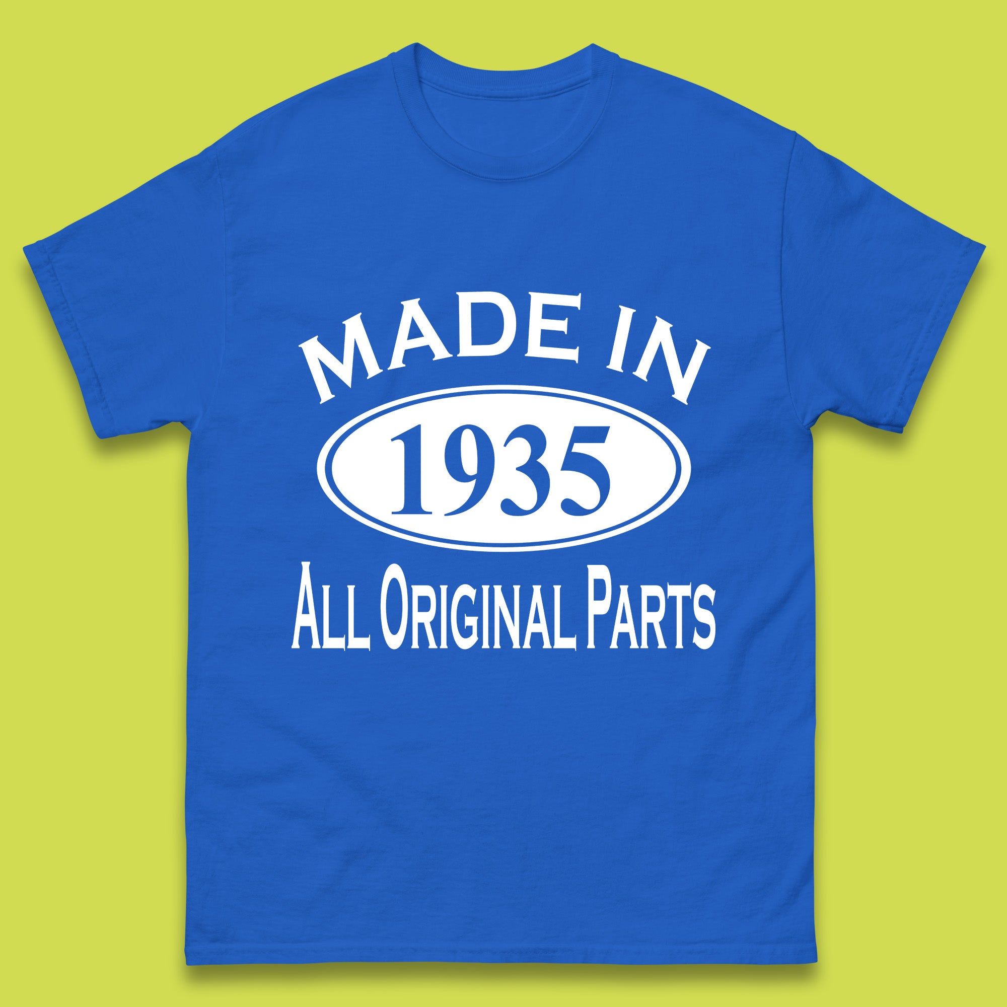 Made In 1935 All Original Parts Vintage Retro 88th Birthday Funny 88 Years Old Birthday Gift Mens Tee Top S
Made In 1935 All Original Parts Vintage Retro 88th Birthday Funny 88 Years Old Birthday Gift Mens Tee Top S