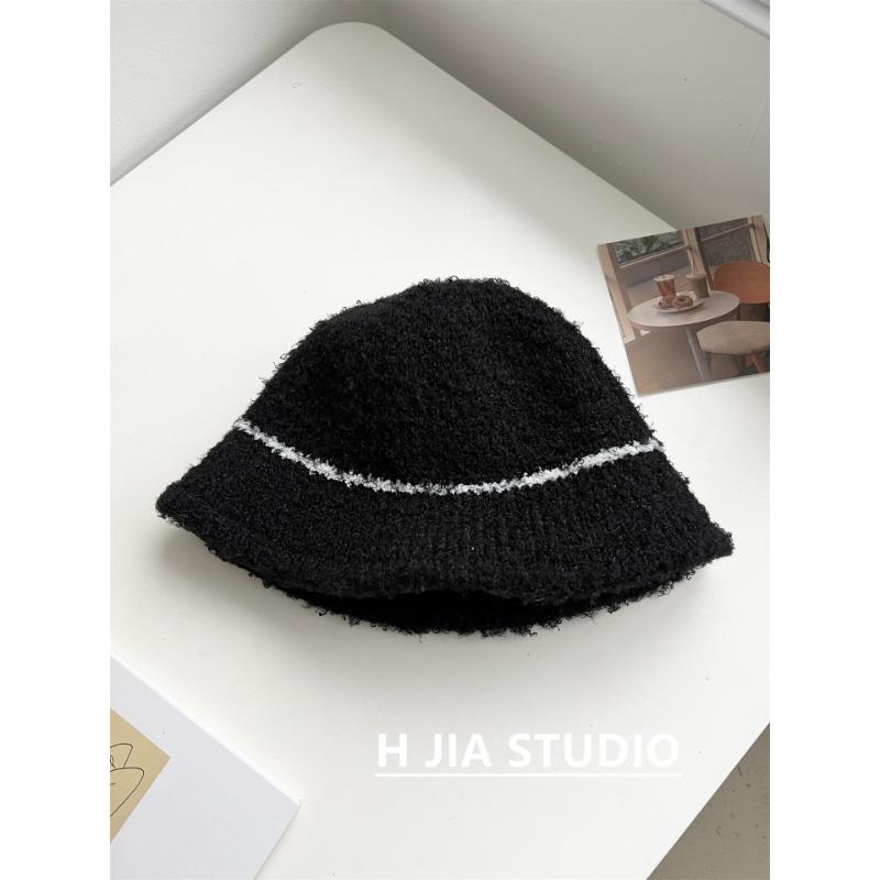 Новая плюшевая шляпа для женщин Теплая и модная, подчеркивающая лицо, маленькая шляпа-ведро, универсальная простая шляпа-панама, шляпа рыбака One Size