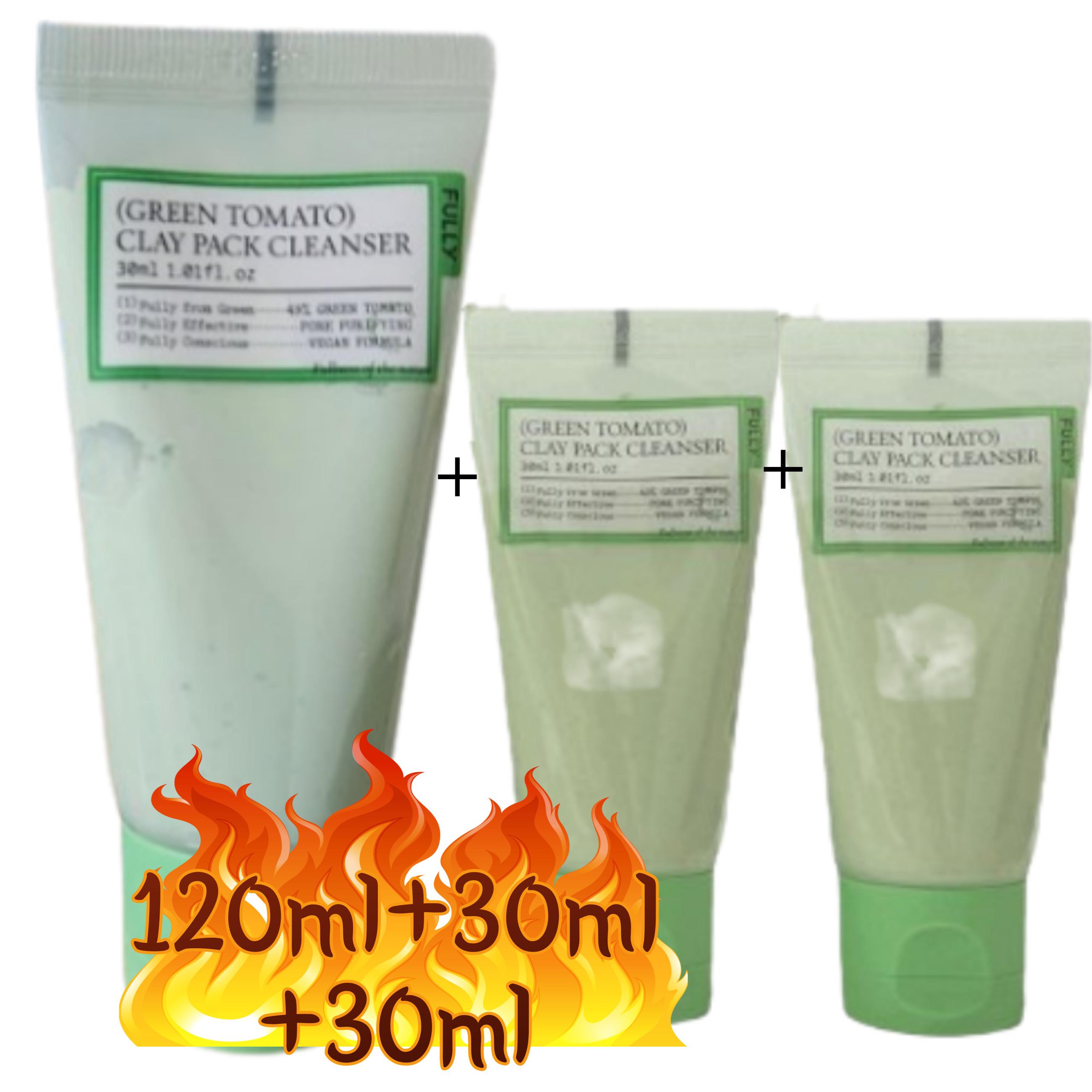 FULLY Vegan Green Tomato Clay Pack Cleanser Set 120ml + 30ml + 30ml Korean Pore Care Clay Cleanser
FULLY Vegan Green Tomato Clay Pack Cleanser Set 120ml + 30ml + 30ml Korean Pore Care Clay Cleanser