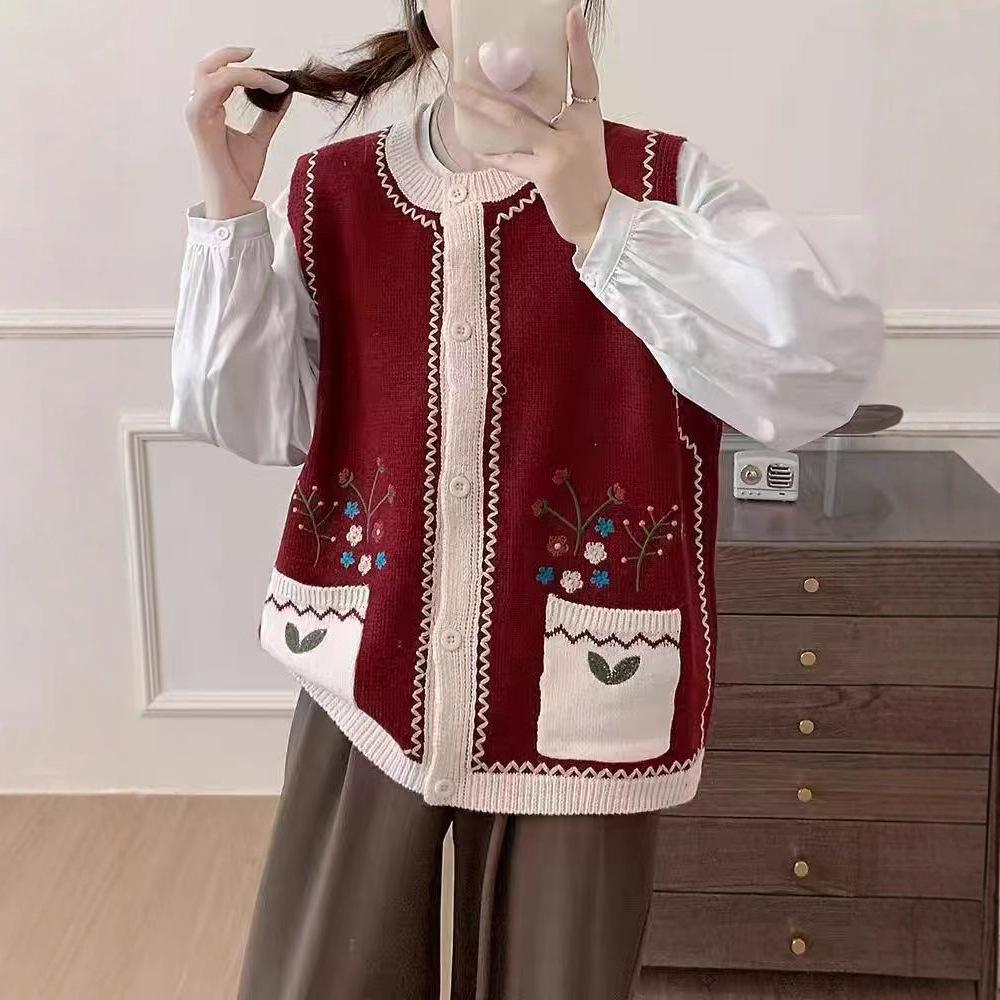 Вязаный жилет с вышивкой в стиле ретро, национальный тренд, с круглым вырезом, женский, модный, универсальный, без рукавов, кардиган-жакет, весна-осень ONESIZE красный
Вязаный жилет с вышивкой в стиле ретро, национальный тренд, с круглым вырезом, женский, модный, универсальный, без рукавов, кардиган-жакет, весна-осень ONESIZE красный