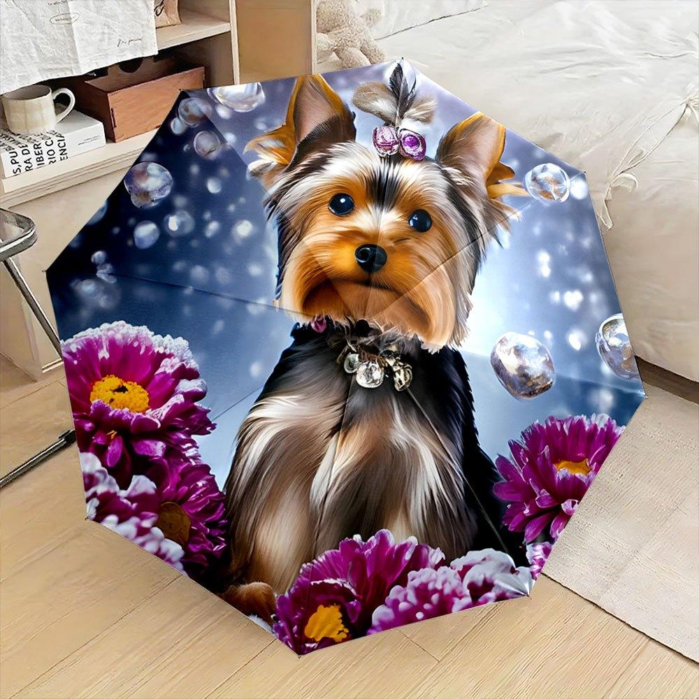 Yorkshire Terrier Portrait Folding Umbrella with Floral Accents & Glowing Bubbles - Automatic Open Compact Travel Umbrella, 8- (as the picture,Iron&8K)
Yorkshire Terrier Portrait Folding Umbrella with Floral Accents & Glowing Bubbles - Automatic Open Compact Travel Umbrella, 8- (as the picture,Iron&8K)