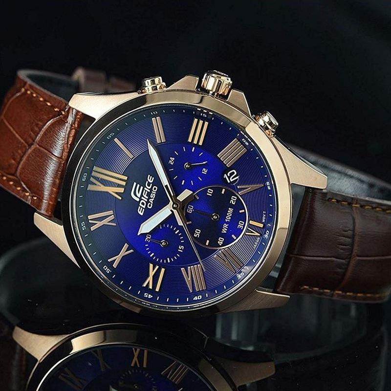 CASIO EDIFICE classic three-hand three-eye design leather strap fashion watch Quartz leather strap 54mm men s watch blue dial EFV-500GL-2A синій
CASIO EDIFICE classic three-hand three-eye design leather strap fashion watch Quartz leather strap 54mm men s watch blue dial EFV-500GL-2A синій