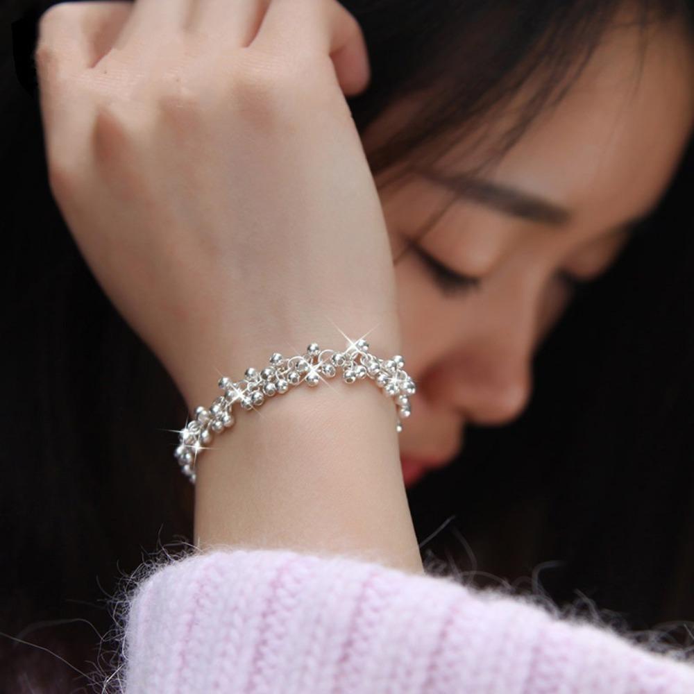 Grape Bracelet Fashion Beaded Silver Jewelry for Women Stylish Round Beads Circle Charm Bangle
Grape Bracelet Fashion Beaded Silver Jewelry for Women Stylish Round Beads Circle Charm Bangle