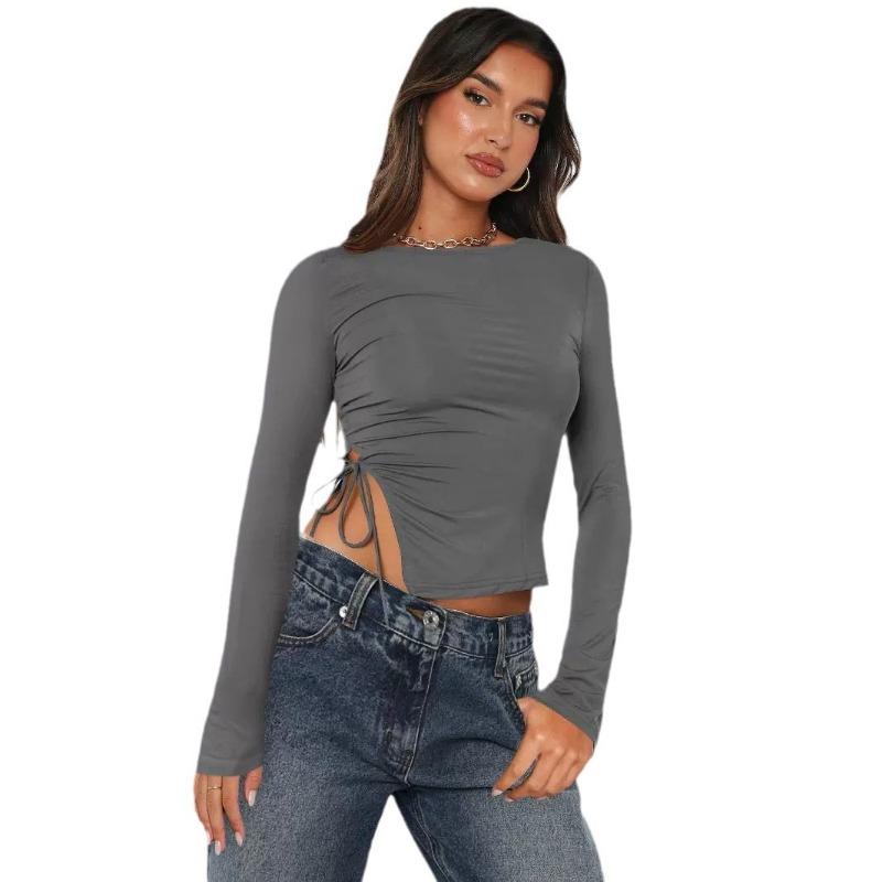JPNTKY Женские модные повседневные однотонные футболки и топы с длинным рукавом и круглым вырезом XL серый
JPNTKY Женские модные повседневные однотонные футболки и топы с длинным рукавом и круглым вырезом XL серый