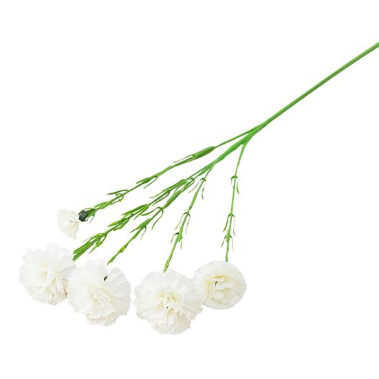 Искусственный цветок 1 ветка Реалистичная легкая в уходе 5 раздвоенная красивая романтическая свадьба искусственная гвоздика товары для вечеринок белый