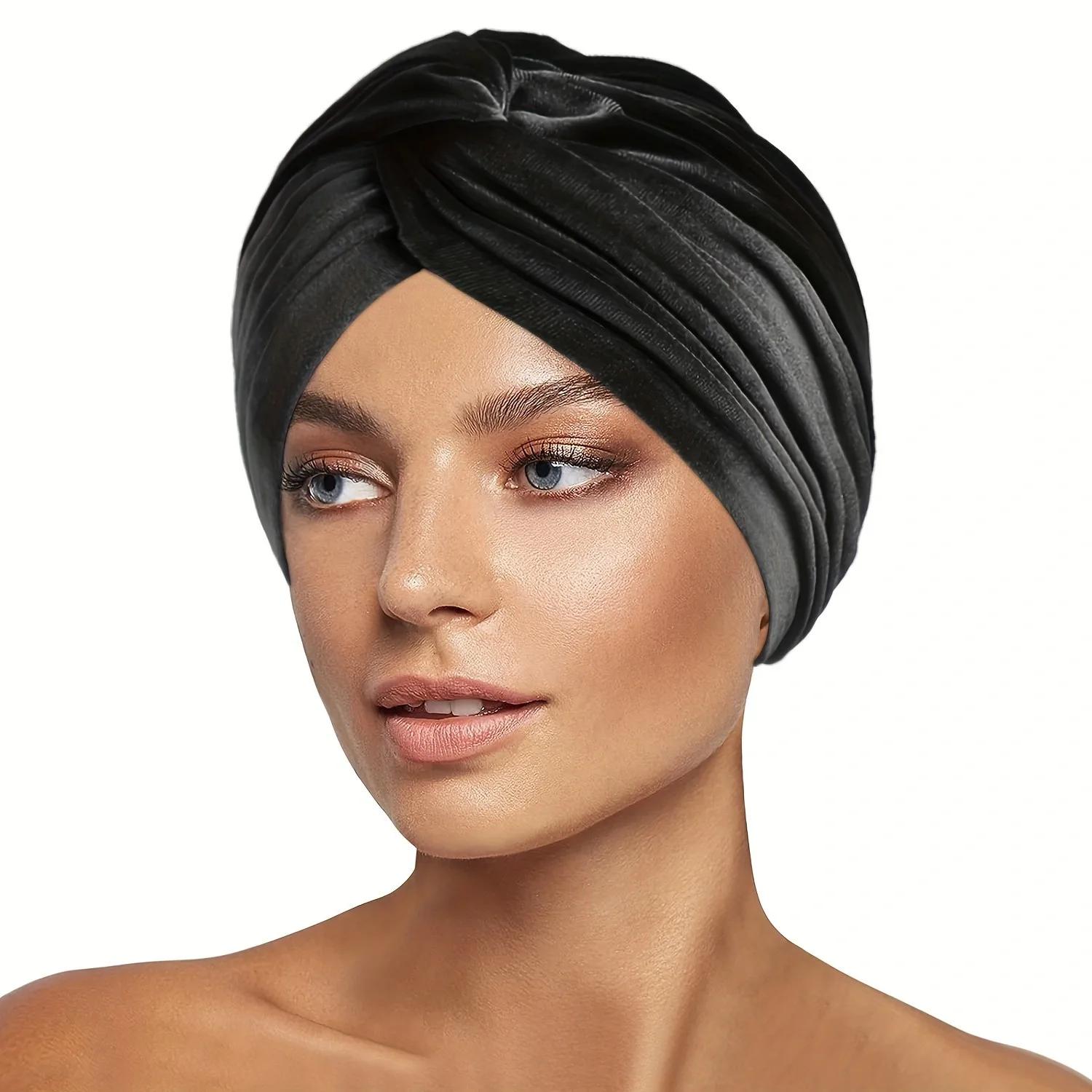 Мусульманская женская бархатная шляпа-тюрбан, мягкая эластичная шапка с перекрутом на лбу, бандана, повязка на голову, шапка-бини, шарф, исламский головной убор
Мусульманская женская бархатная шляпа-тюрбан, мягкая эластичная шапка с перекрутом на лбу, бандана, повязка на голову, шапка-бини, шарф, исламский головной убор