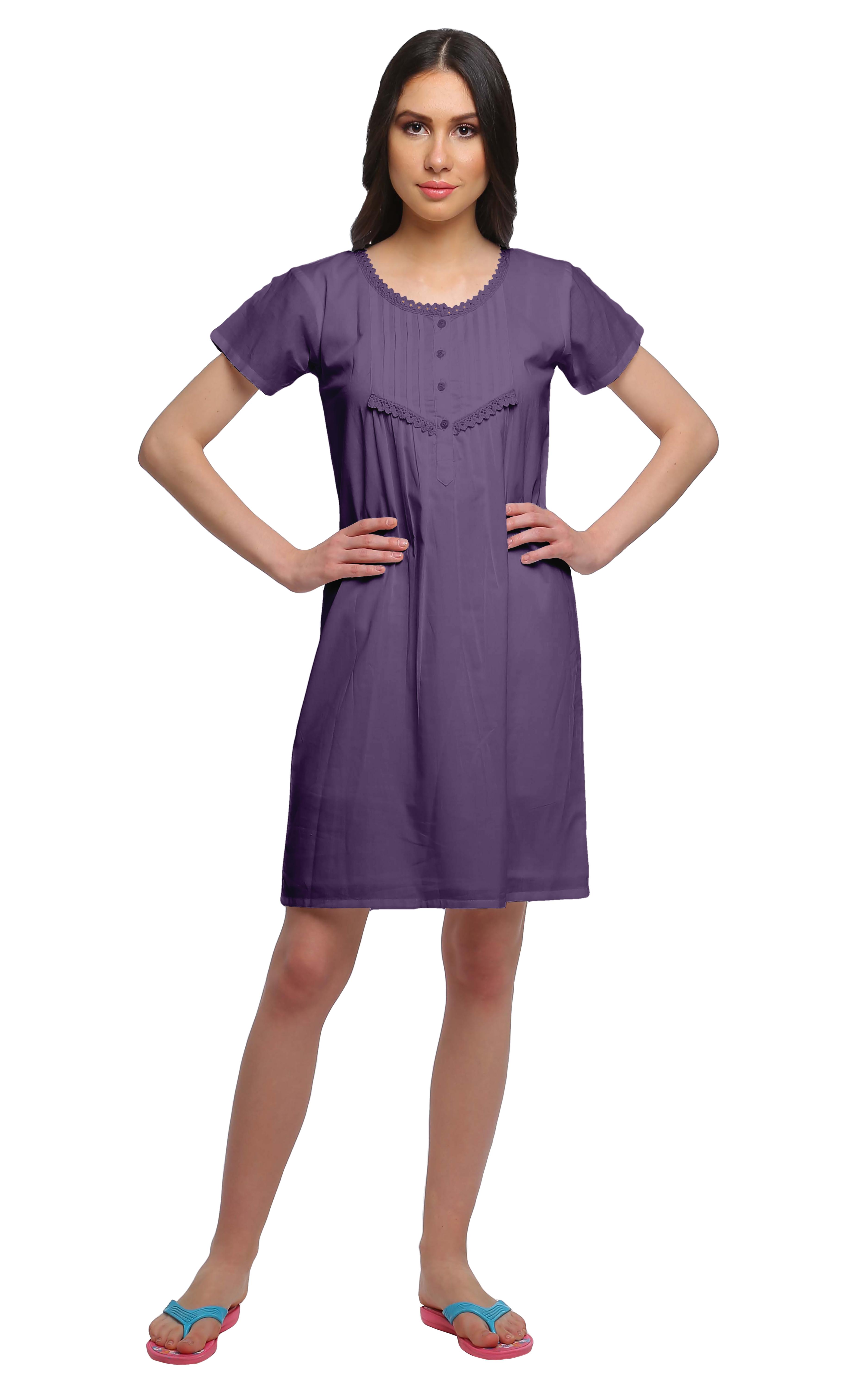 Moomaya Solid Nightdress Short Sleeve Cotton Womens Lace Neckline Nightwear 2XL фиолетовый
Moomaya Solid Nightdress Short Sleeve Cotton Womens Lace Neckline Nightwear 2XL фиолетовый