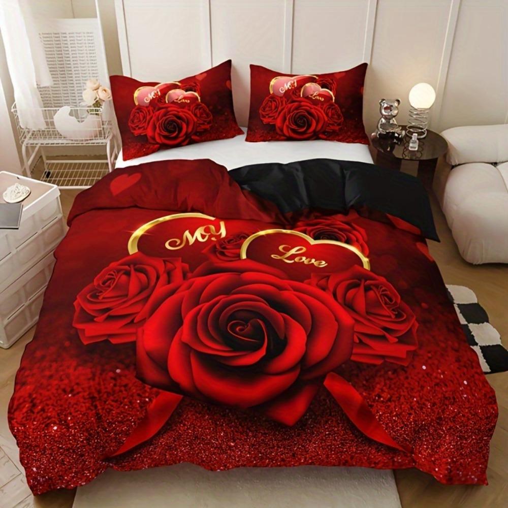 Red Bedding Set Romantic Rose Printed Cozy Duvet Cover King Queen Twin Size Birthday Gift Wedding Gift for Couple Bedroom Decor EU Single 135x200cm
Red Bedding Set Romantic Rose Printed Cozy Duvet Cover King Queen Twin Size Birthday Gift Wedding Gift for Couple Bedroom Decor EU Single 135x200cm