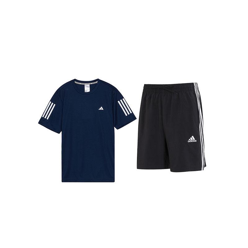 Adidas Striped Fashion Round Neck T-Shirt Breathable Running Fitness Shorts Casual Sports Set Men Sports Set Navy-Blue IN6633+IC1484
Adidas Striped Fashion Round Neck T-Shirt Breathable Running Fitness Shorts Casual Sports Set Men Sports Set Navy-Blue IN6633+IC1484