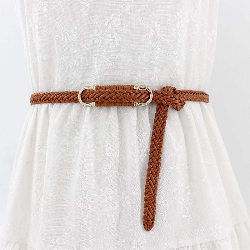 Women S Spring And Summer Dress Retro Decorative Thin Belt Buckle Woven Belt Women S Waist Chain темно-коричневого кольору
Women S Spring And Summer Dress Retro Decorative Thin Belt Buckle Woven Belt Women S Waist Chain темно-коричневого кольору