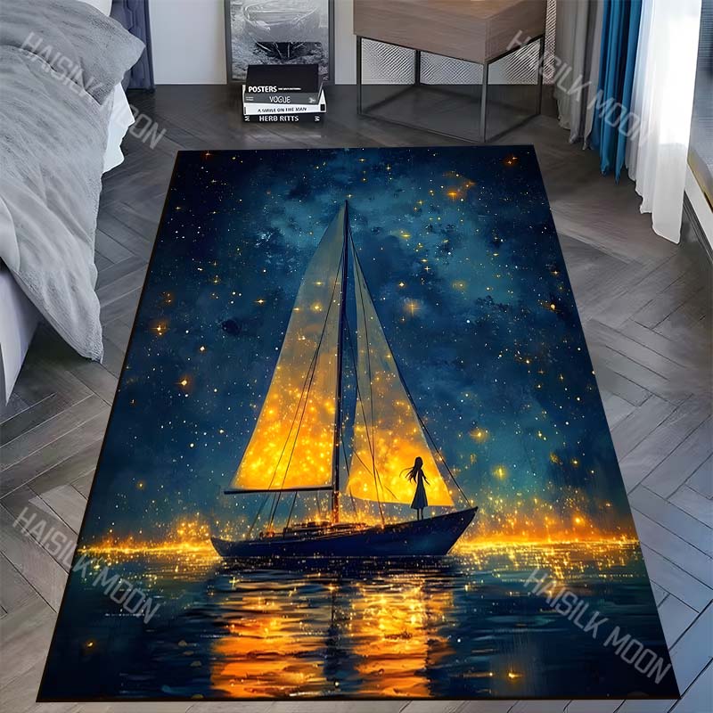 Starry sky luminous sailboat girl silhouette Carpet for Living Room Bedroom Sofa Home Decor Rus Non-slip Floor Mat Luxury Gift 40x60cm
Starry sky luminous sailboat girl silhouette Carpet for Living Room Bedroom Sofa Home Decor Rus Non-slip Floor Mat Luxury Gift 40x60cm