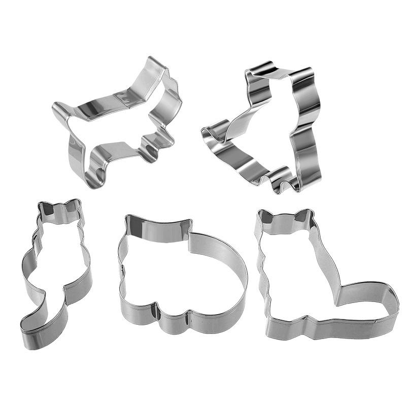 Очаровательный мультяшный котенок, креативный набор из 5 формочек для печенья Cookie Cutter Set of 5