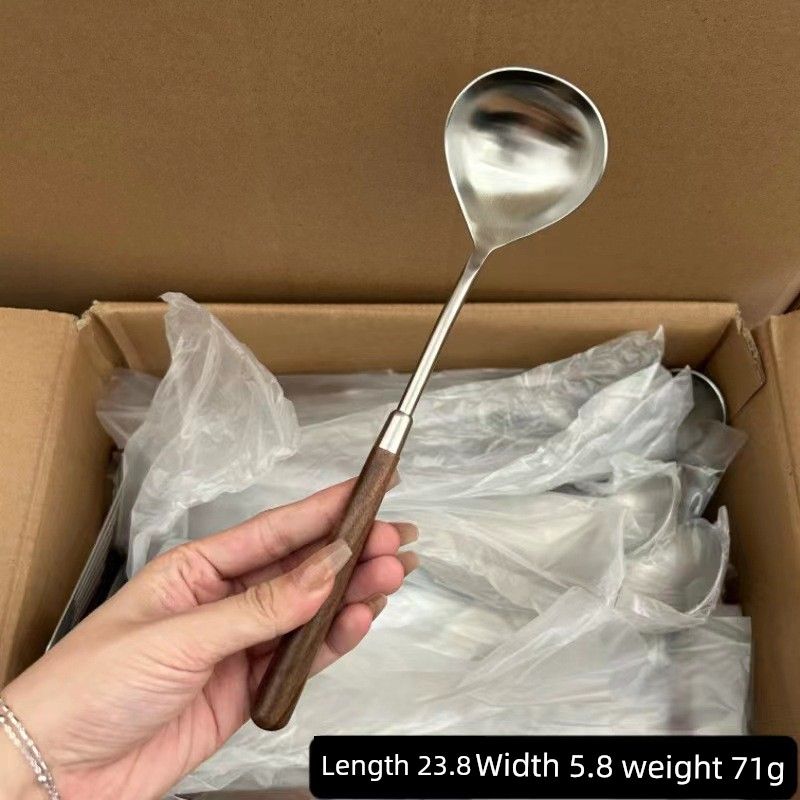 304 Stainless Steel Spoon with Retro Walnut Handle, Japanese-Style Household Soup Spoon, High Aesthetic Value, Restaurant Hot Pot Spoon 304 Walnut Spoon
304 Stainless Steel Spoon with Retro Walnut Handle, Japanese-Style Household Soup Spoon, High Aesthetic Value, Restaurant Hot Pot Spoon 304 Walnut Spoon