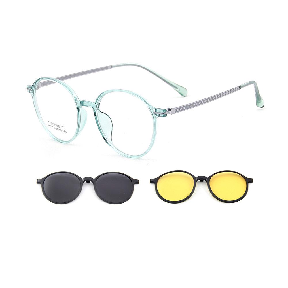 Women s 3-in-1 Round Ultralight TR90 Polarized Sunglasses Clip-On + Night Vision Glasses Frames With Titanium Legs for Outdoor
Women s 3-in-1 Round Ultralight TR90 Polarized Sunglasses Clip-On + Night Vision Glasses Frames With Titanium Legs for Outdoor