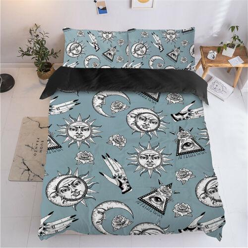 Комплект постельного белья с золотым тиснением «Солнце и Луна», двойное/королевское/королевское одеяло Single 135x200cm