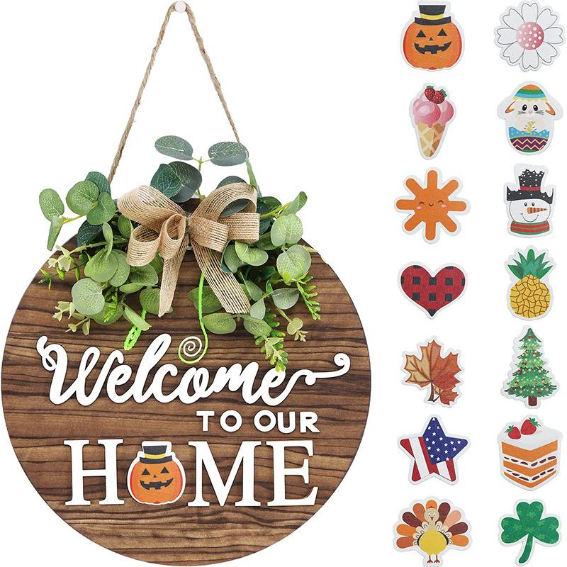 Wooden Welcome To Our Home Front Door Sign Personalized Shiplap Wood Door Hanger Christmas Halloween Decoration
Wooden Welcome To Our Home Front Door Sign Personalized Shiplap Wood Door Hanger Christmas Halloween Decoration