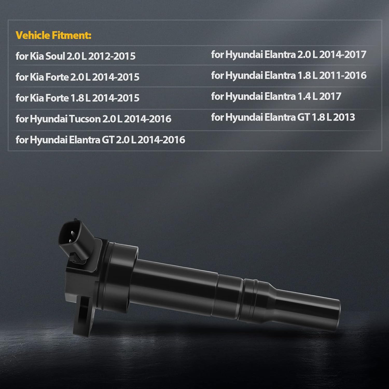 OCPTY Suitable 2014-2021 for Hyundai Tucson 2.0L/L4,2012-2019 for Kia Soul 2.0L/L4 Automotive Replacement Ignition Coils 2-Pins #UF651 (Set of 1)
OCPTY Suitable 2014-2021 for Hyundai Tucson 2.0L/L4,2012-2019 for Kia Soul 2.0L/L4 Automotive Replacement Ignition Coils 2-Pins #UF651 (Set of 1)