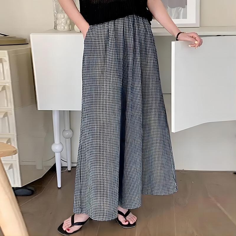 Брюки в клетку в стиле ретро, женские, широкие, элегантные, офисные брюки, с высокой талией, модные, повседневные, свободные брюки, большие размеры 5XL синий
Брюки в клетку в стиле ретро, женские, широкие, элегантные, офисные брюки, с высокой талией, модные, повседневные, свободные брюки, большие размеры 5XL синий