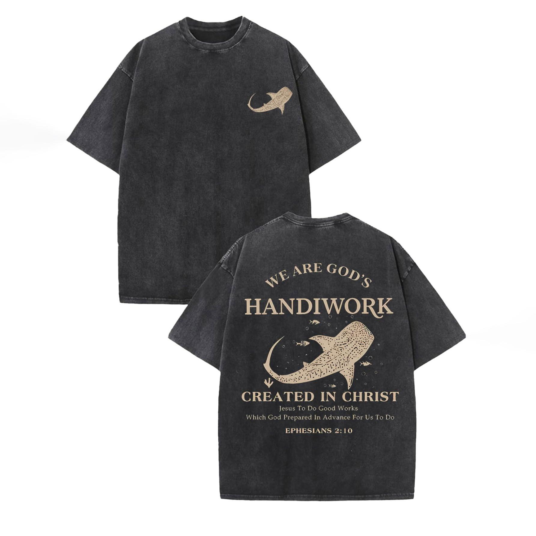 Vintage-washed, loose-fitting, comfortable 100% cotton T-shirt featuring a “Creation” theme with a whale and shark print and the verse from Ephesians XL чорний
Vintage-washed, loose-fitting, comfortable 100% cotton T-shirt featuring a “Creation” theme with a whale and shark print and the verse from Ephesians XL чорний