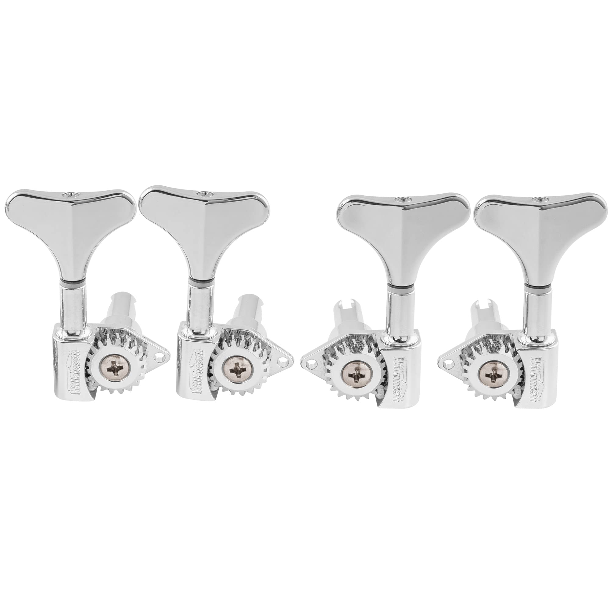 Wilkinson L2+R2 Open Gear Tuners, 20:1 Gear Ratio, for 4-String Ibanez-Style Electric Bass, Chrome
Wilkinson L2+R2 Open Gear Tuners, 20:1 Gear Ratio, for 4-String Ibanez-Style Electric Bass, Chrome