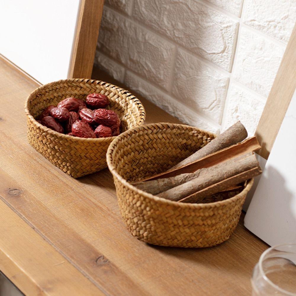 Sundries Organizer Kitchen Storage Basket Home Desktop Decoration Hand-woven Baskets S-12x6.5cm
Sundries Organizer Kitchen Storage Basket Home Desktop Decoration Hand-woven Baskets S-12x6.5cm