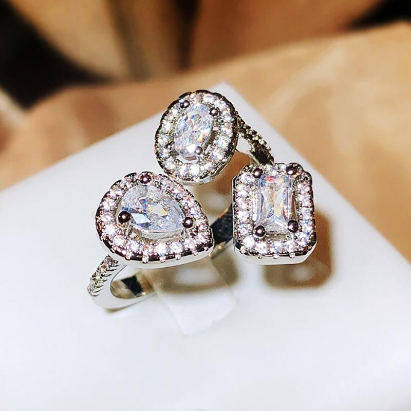 Huitan Unique Design Pear Round Square CZ Opening Rings for Women Luxury Wedding Band Accessories Adjustable New Trendy Zircon resizable
Huitan Unique Design Pear Round Square CZ Opening Rings for Women Luxury Wedding Band Accessories Adjustable New Trendy Zircon resizable
