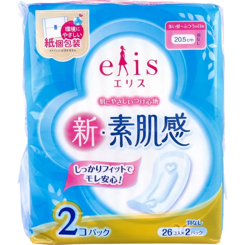 Ellis New bare skin feeling No wings Heavy daytime to normal day use 26 pieces x 2 pieces 505-103052-00
Ellis New bare skin feeling No wings Heavy daytime to normal day use 26 pieces x 2 pieces 505-103052-00