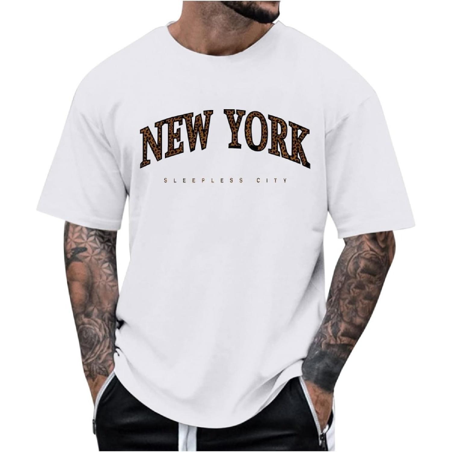 New York T Shirts for Men Fashion Letter Print Short Sleeve Crew-Neck Tee Tops Summer Casual Loose Comfort Tshirt XXXXXL білий
New York T Shirts for Men Fashion Letter Print Short Sleeve Crew-Neck Tee Tops Summer Casual Loose Comfort Tshirt XXXXXL білий