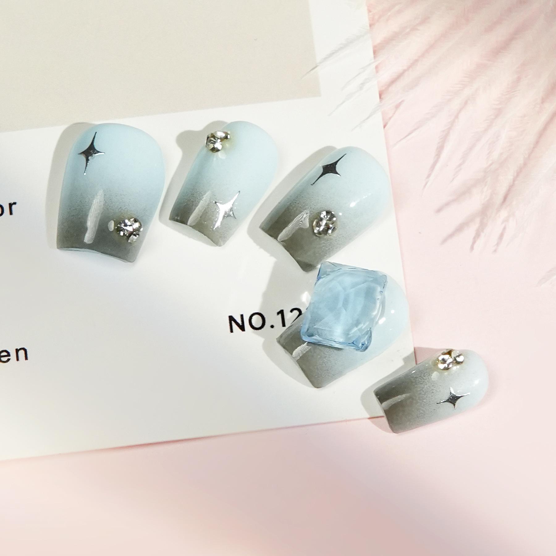 Short Square Wear Karean Summer Handmade Karean Mint Square Nail Art Piece Smudge French Transparent Box M
Short Square Wear Karean Summer Handmade Karean Mint Square Nail Art Piece Smudge French Transparent Box M