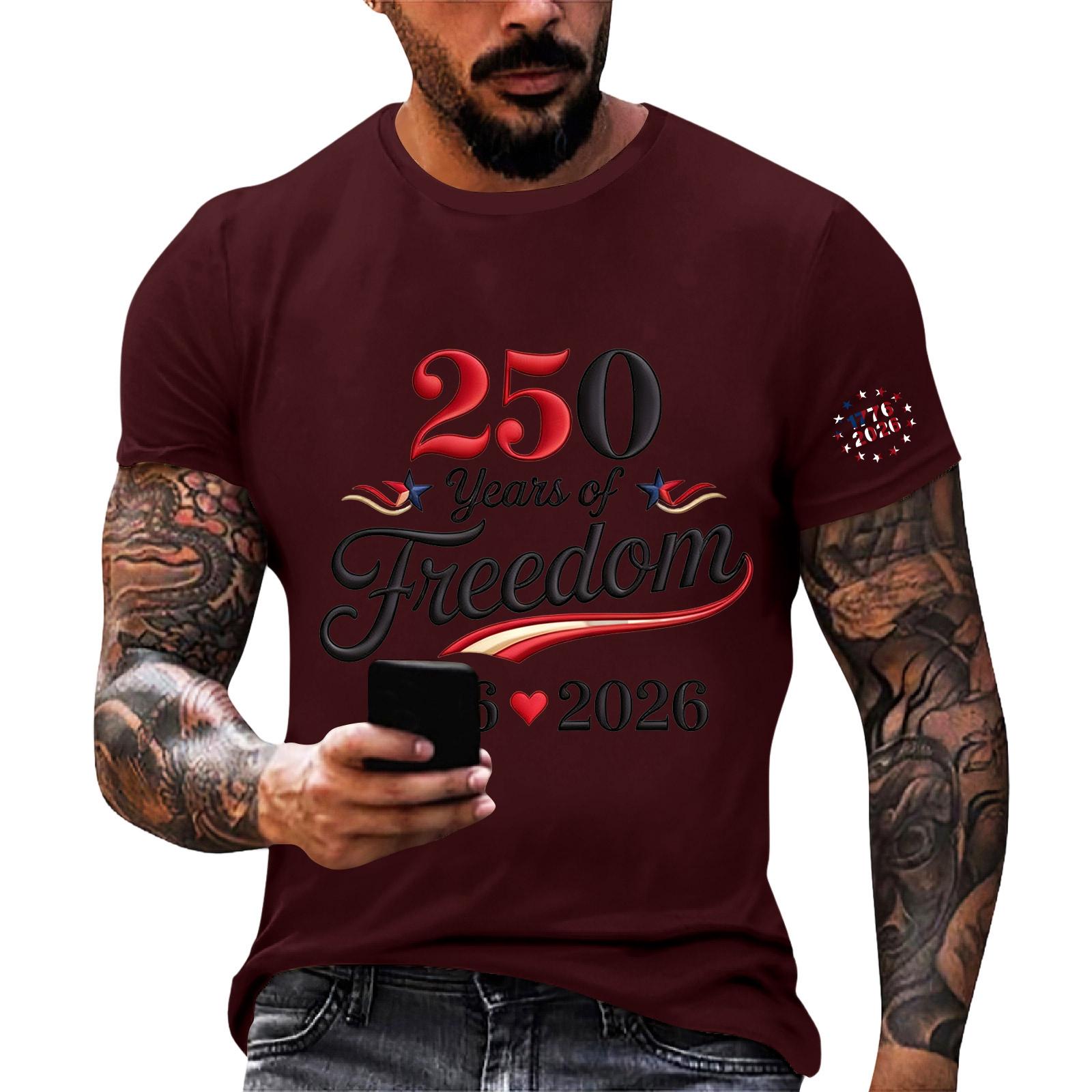 Men s Short Sleeve Crew Neck T Shirt with 250 Years of 2026 Print Comfortable Fit Casual Top XXL винний
Men s Short Sleeve Crew Neck T Shirt with 250 Years of 2026 Print Comfortable Fit Casual Top XXL винний