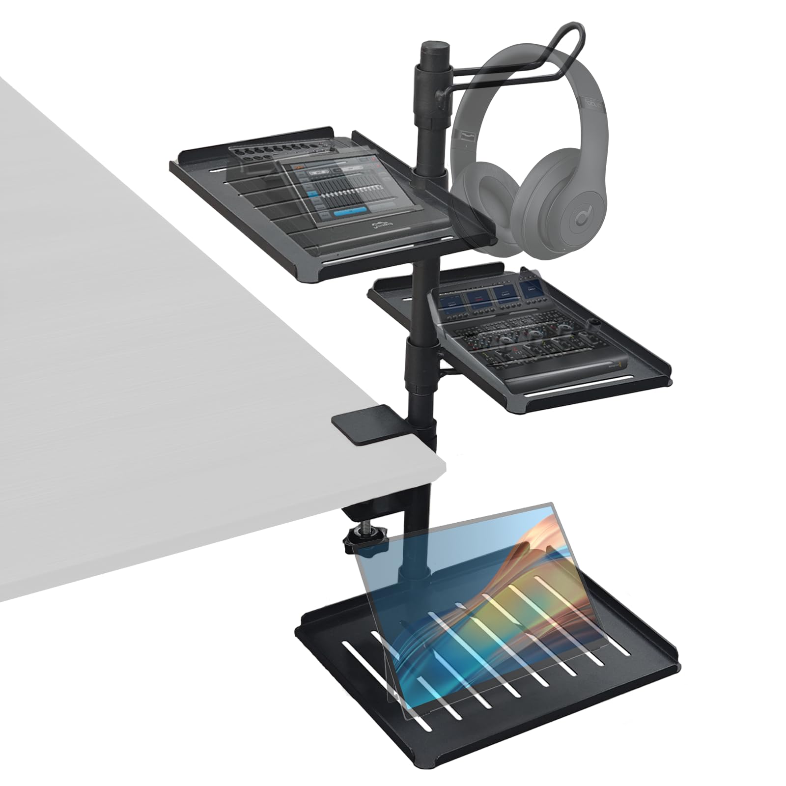 Latest Vipeak Audio Interface Stand Under Desk Headset Audio Mixer Headphone Storage Hook 360 Degree Adjustable 3 Levels Vertical Organization чорний
Latest Vipeak Audio Interface Stand Under Desk Headset Audio Mixer Headphone Storage Hook 360 Degree Adjustable 3 Levels Vertical Organization чорний