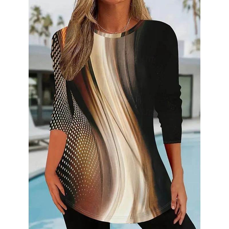 Women s T Shirt Print Ombre Graphic Geometric Vintage Fashion Stylish Long Sleeve Crew Neck Round Neck Regular Tops S
Women s T Shirt Print Ombre Graphic Geometric Vintage Fashion Stylish Long Sleeve Crew Neck Round Neck Regular Tops S