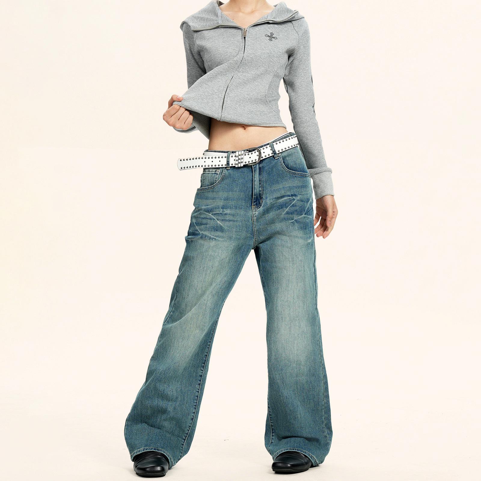 Yongfang Retro Blue Lightning Wide-Leg Jeans: Unisex Street Style Casual Pants L
Yongfang Retro Blue Lightning Wide-Leg Jeans: Unisex Street Style Casual Pants L