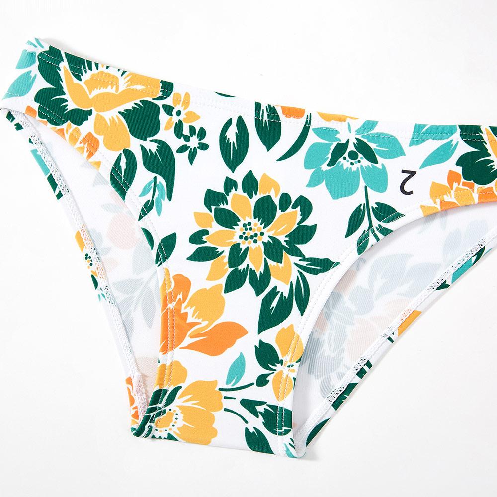 Kaufe Blumen Mädchen Bikini Badeanzug Kinder gerafft Front Zweiteiler