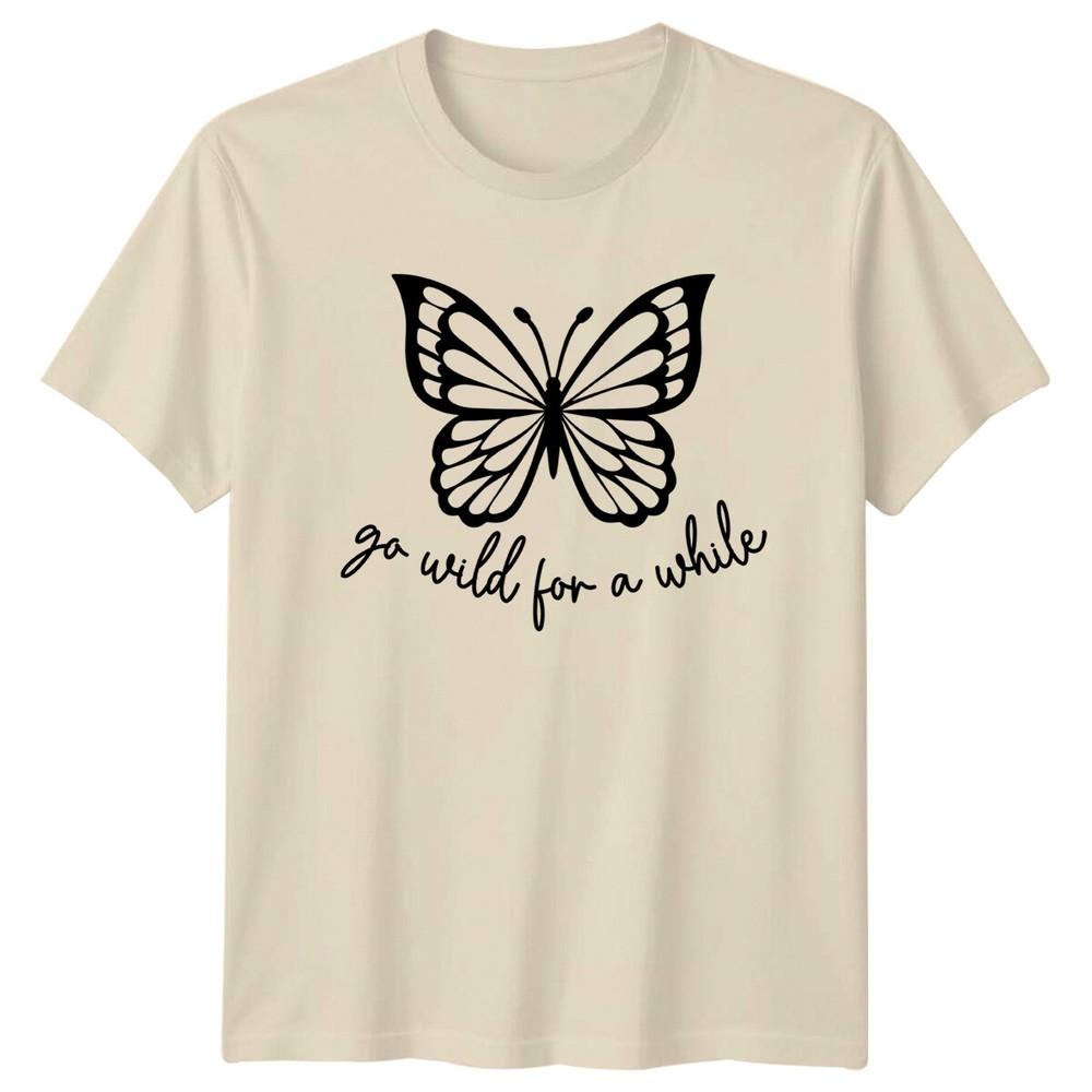 Go Wild For A While Butterfly Graphic Motivational Slogan T-Shirt S
Go Wild For A While Butterfly Graphic Motivational Slogan T-Shirt S