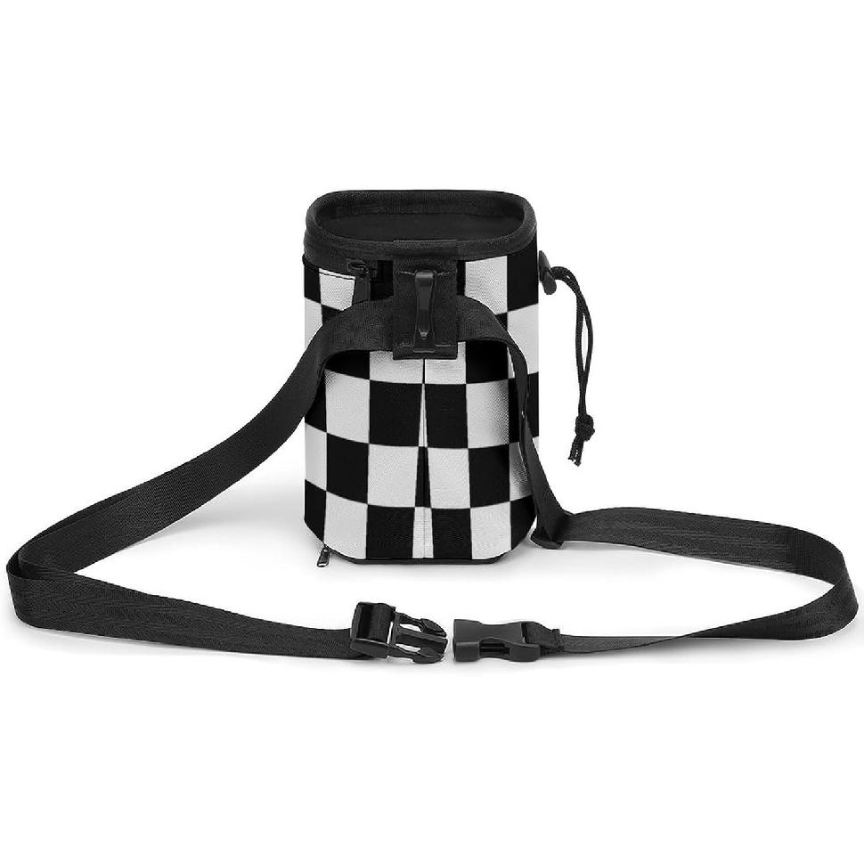 Checkerboard Black White Checkered Dog Treat Training Pouch Puppy Training Tools Bag with Drawstring and Waist Strap
Checkerboard Black White Checkered Dog Treat Training Pouch Puppy Training Tools Bag with Drawstring and Waist Strap