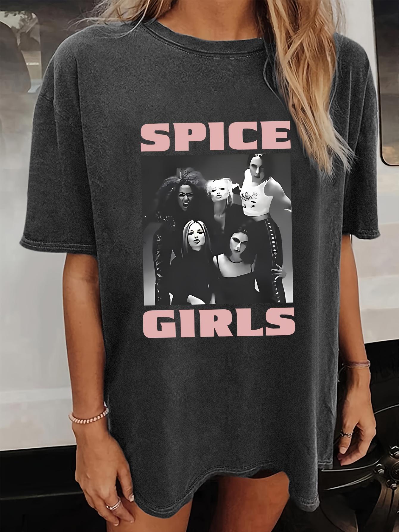 Womens Spice S Graphic Tee Dark Grey Vintage Band Shirt Pink Lettering Lightweight Breathable TShirt for Concerts 90s Outfits S
Womens Spice S Graphic Tee Dark Grey Vintage Band Shirt Pink Lettering Lightweight Breathable TShirt for Concerts 90s Outfits S