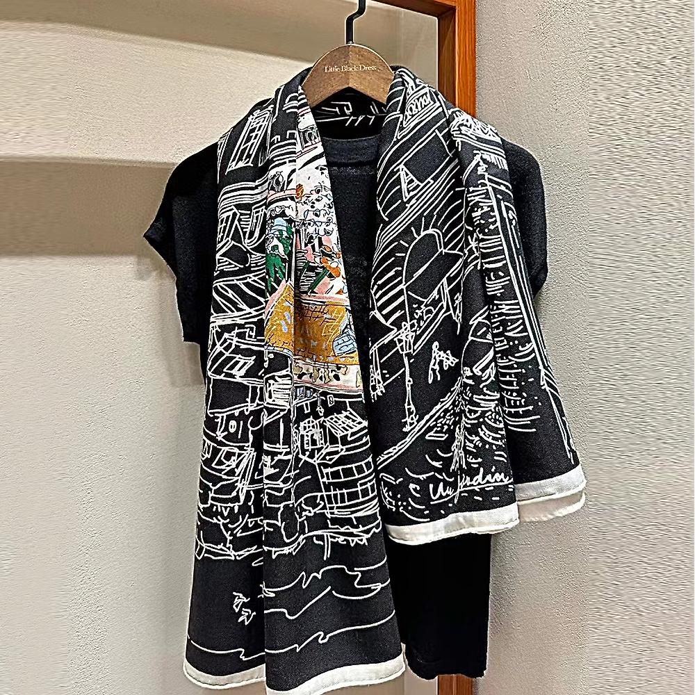 Bysifa|Fall Winter Silk Wool Scarf Shawl New Women Fashion Design Head Neck Scarf Grey White Square Scarves Wraps 140Cm
Bysifa|Fall Winter Silk Wool Scarf Shawl New Women Fashion Design Head Neck Scarf Grey White Square Scarves Wraps 140Cm