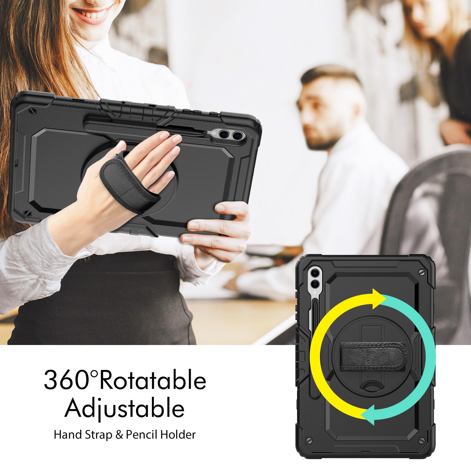 For Samsung Galaxy Tab S10+/S9+ (SM-X810/X816B/X818U) PC+Silicone Tablet Case Kickstand Protective Cover with PET Screen Film Black/Dark Blue
For Samsung Galaxy Tab S10+/S9+ (SM-X810/X816B/X818U) PC+Silicone Tablet Case Kickstand Protective Cover with PET Screen Film Black/Dark Blue