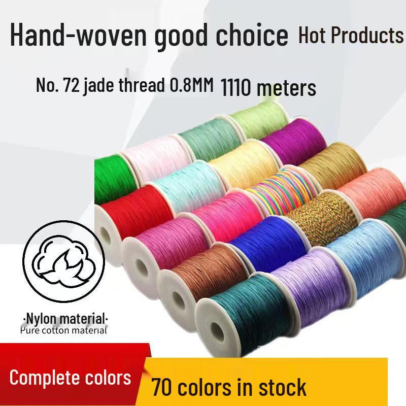 Jade Thread Braided Cord - DIY Handmade 0.8mm Chinese Knot Necklace Rope No.72 Approx. 100m
Jade Thread Braided Cord - DIY Handmade 0.8mm Chinese Knot Necklace Rope No.72 Approx. 100m