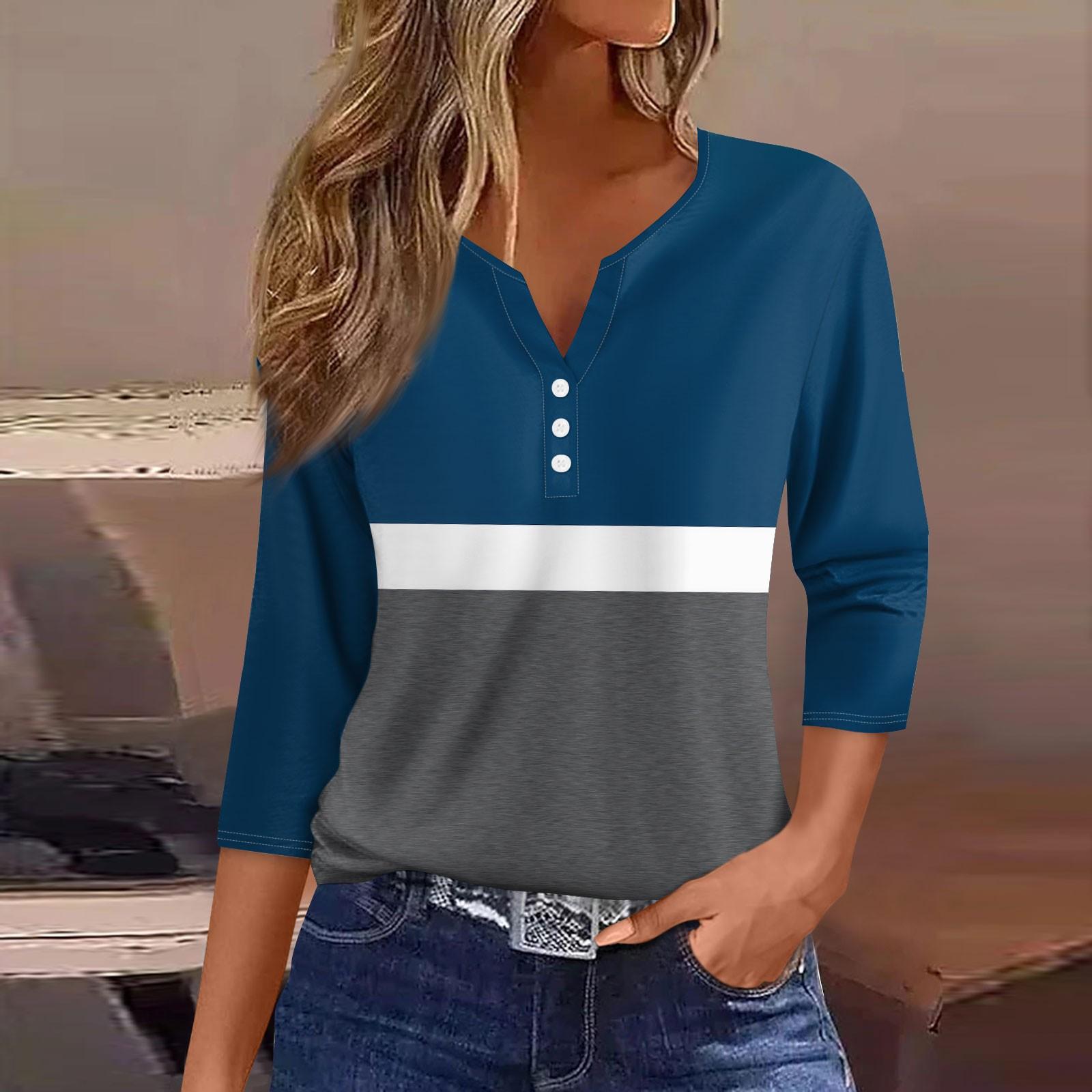 Жен. Футболка Футболка С принтом Пуговицы Рукав 3/4 Повседневные Выходные Мода Классический V-образный вырез Обычный Топ L
Жен. Футболка Футболка С принтом Пуговицы Рукав 3/4 Повседневные Выходные Мода Классический V-образный вырез Обычный Топ L