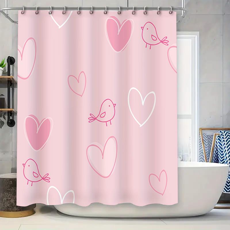 Pink Hearts Birds Waterproof Shower Curtain For Bathroom Decorations Modern Home Decoration Accessories W60H190(CM)-1 Pcs
Pink Hearts Birds Waterproof Shower Curtain For Bathroom Decorations Modern Home Decoration Accessories W60H190(CM)-1 Pcs