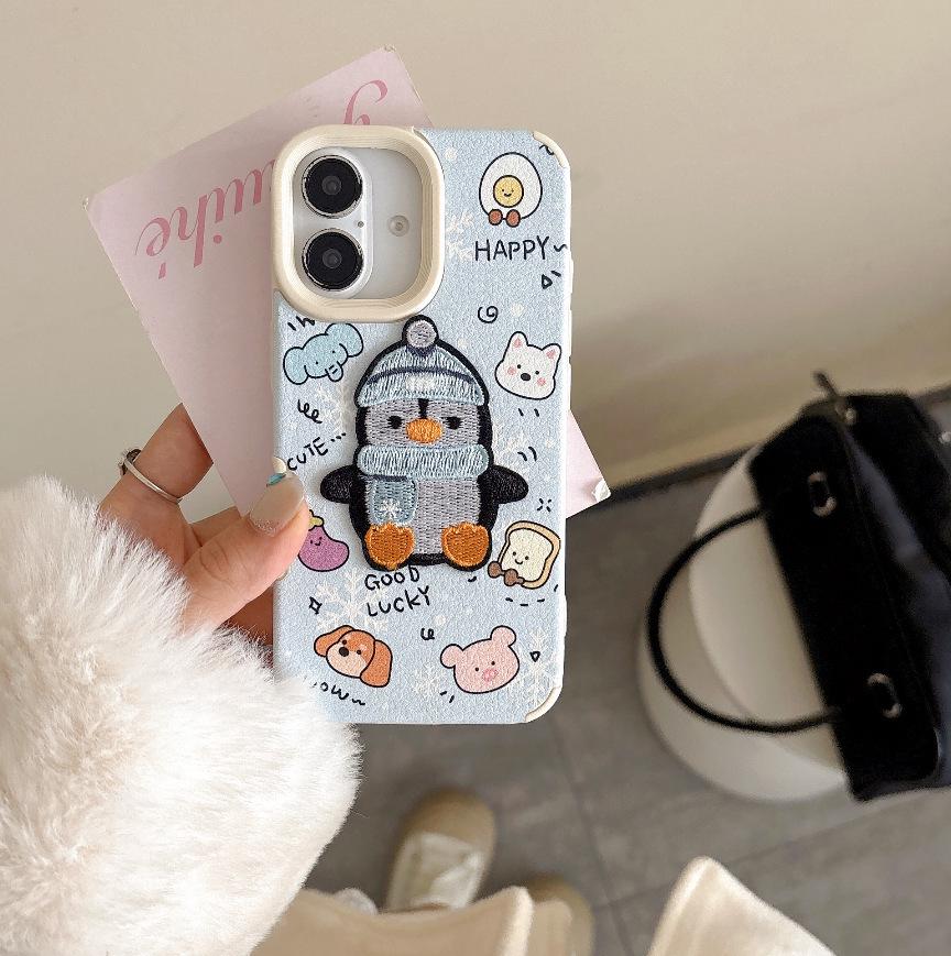 Premium Leather 3D Embroidered Penguin Case for iPhone 17/16 Pro Max/15 - Blue Background 13 Pro (Bagged) озеро синий
Premium Leather 3D Embroidered Penguin Case for iPhone 17/16 Pro Max/15 - Blue Background 13 Pro (Bagged) озеро синий