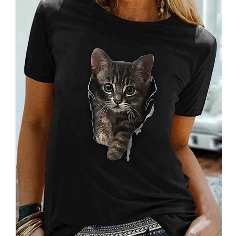 Women Summer T Shirt Trend Kitten Print Retro Fashion Short Sleeve Tees Casual Printed Tops 8XL бежевий
Women Summer T Shirt Trend Kitten Print Retro Fashion Short Sleeve Tees Casual Printed Tops 8XL бежевий